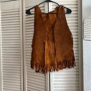 70s handmade suede leather hippie vest true vintage